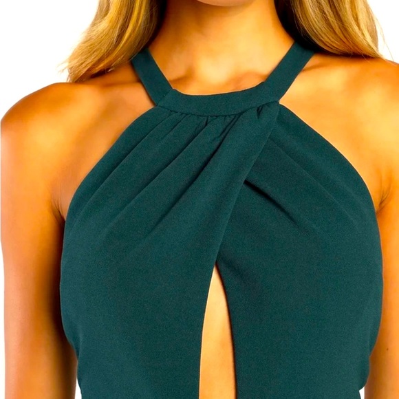 NWT Dark Teal Cutout Halter Mermaid Maxi Dress! - Picture 4 of 4